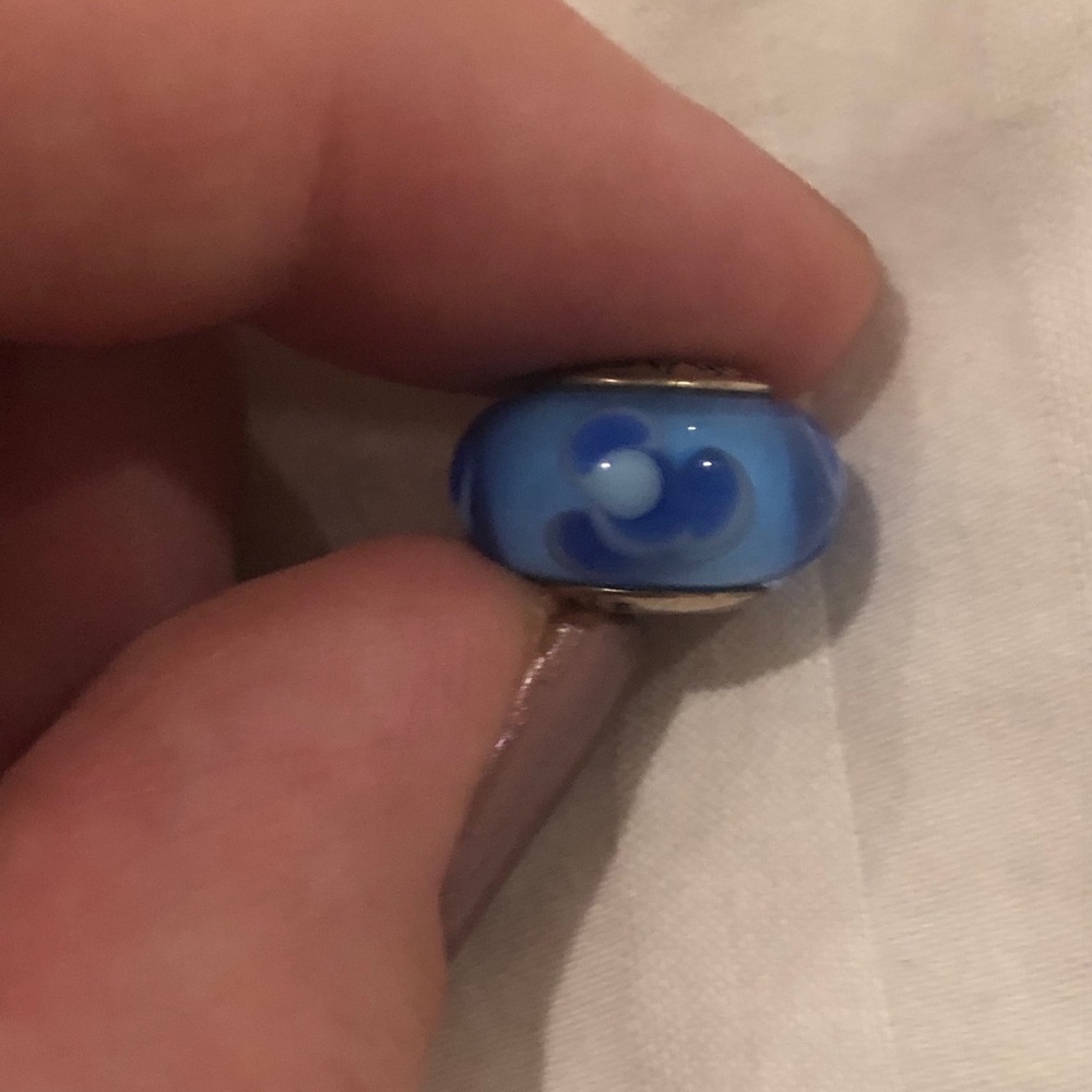 Pandora Glass Blue Flower Charm